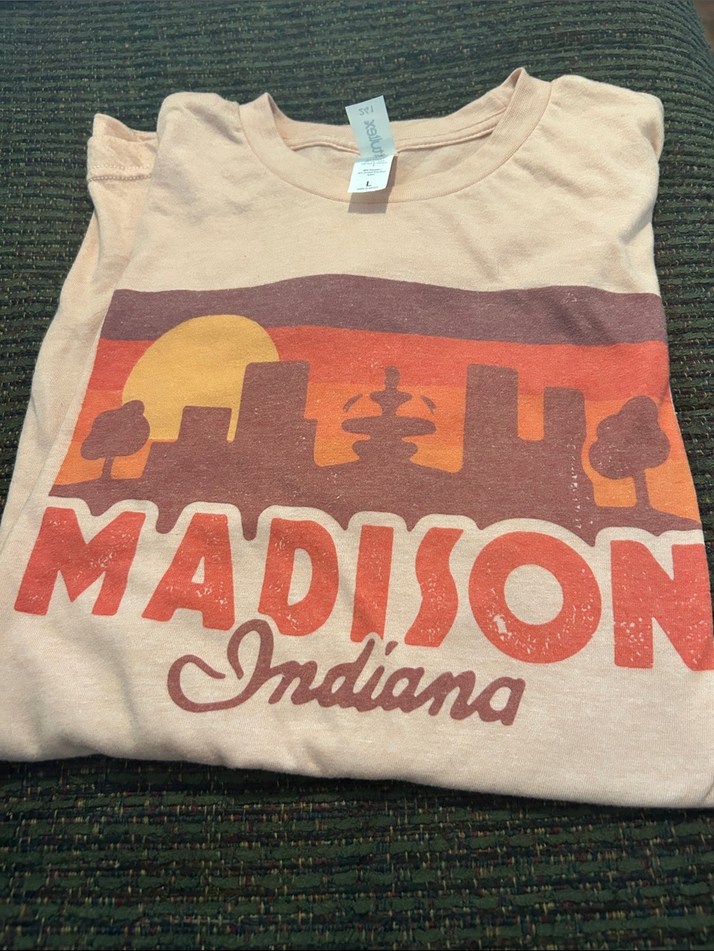 Madison Indiana Graphic Tee - Peach/Pink